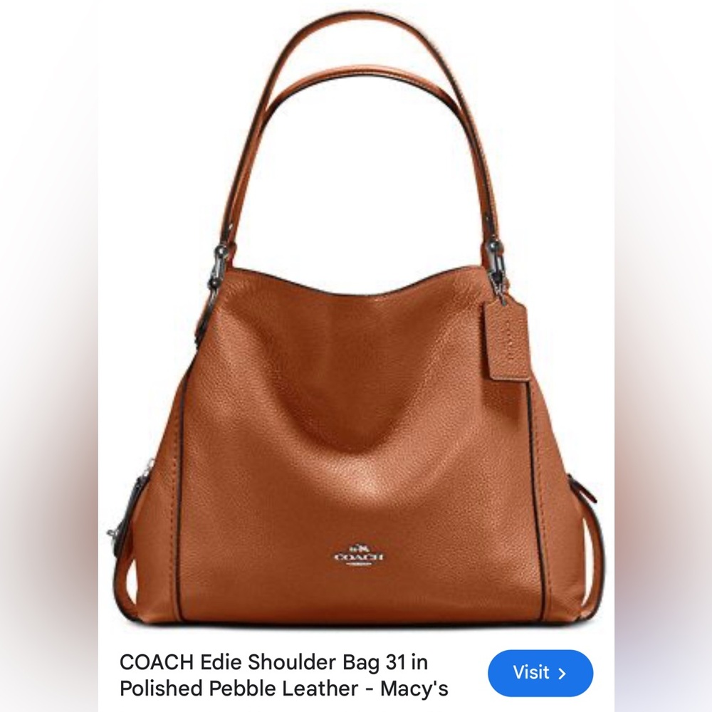 Coach Edie shoulder bag in polished pebble